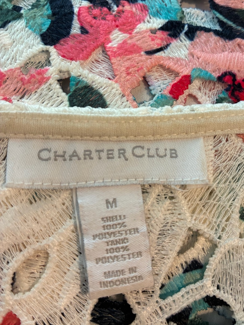 Charter Club floral lace top. EUC - Picture 8 of 9